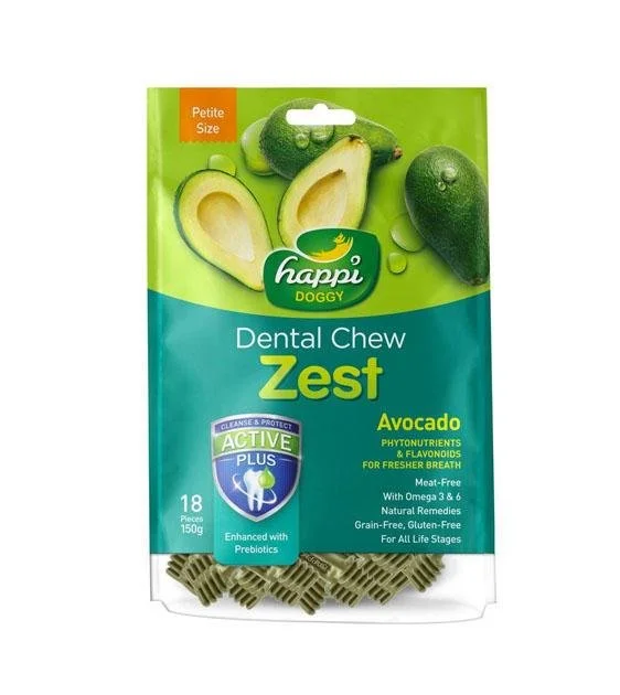 Happi Skippi (Happi Doggy) ZEST Petite Dental Dog Chews (Avocado)