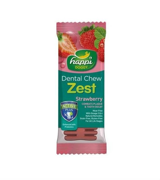 Happi Skippi (Happi Doggy) ZEST Dental Dog Chews (Strawberry)